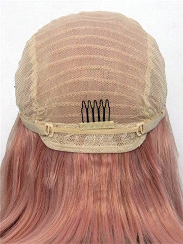 Short Coral Pink Bob Synthetic Lace Front Wig - FashionLoveHunter