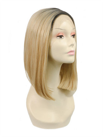 Short Goldish Brown Ombre Bob Synthetic Lace Front Wig - FashionLoveHunter