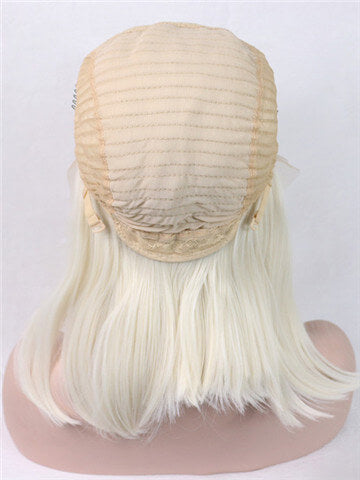Short Honey blonde Straight Bob Synthetic Lace Front Wig