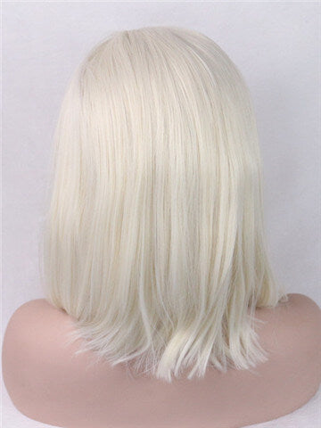 Short Honey blonde Straight Bob Synthetic Lace Front Wig