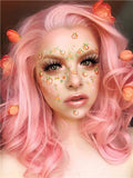 Short Lannesiana Pink Wave Bob Synthetic Lace Front Wig