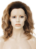 Short Ocher Ombre Wave Synthetic Lace Front Wig