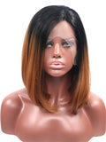 Short Peru Brown Ombre Bob Synthetic Lace Front Wig - FashionLoveHunter