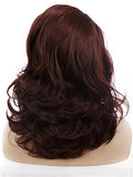 Short Reddish Brown Wavy Bob Synthetic Lace Front Wig - FashionLoveHunter