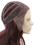 Short Reddish Brown Wavy Bob Synthetic Lace Front Wig - FashionLoveHunter