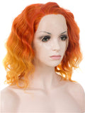 Short Tawny Daylily Ombre Flame Synthetic Lace Front Wig - FashionLoveHunter