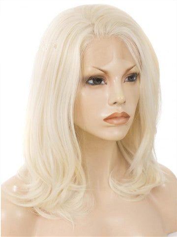 Shoulder Length Ash blonde Bob Synthetic Lace Front Wig - FashionLoveHunter