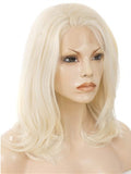 Shoulder Length Ash blonde Bob Synthetic Lace Front Wig - FashionLoveHunter
