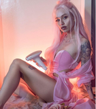 Long Straight Natural Pink Synthetic Lace Front Wigs - Imstylewigs