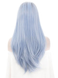Long Azure Blue Synthetic Glueless Lace Front Wigs - Imstylewigs
