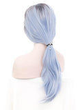 Azure Blue Long Straight Glueless Lace Front Wigs - Imstylewigs