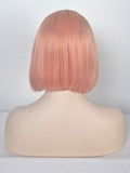 Short Minium Pink Bob Ombre Synthetic Lace Front Wig - FashionLoveHunter