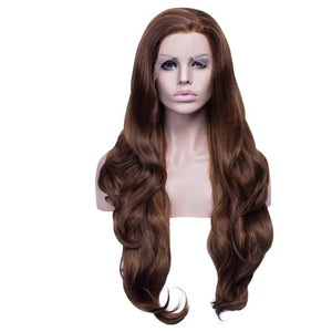 Long Highlight Blonde Wavy Lace Front Synthetic Wigs - Imstylewigs
