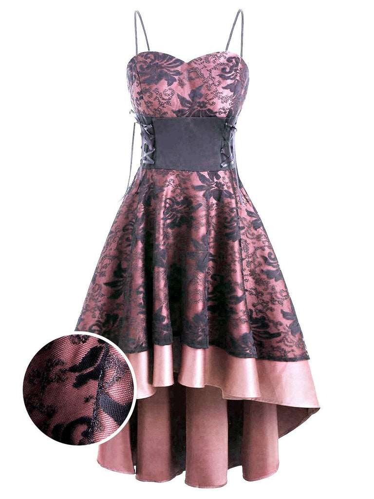 1950s Gothic Lace-up Strap Dress