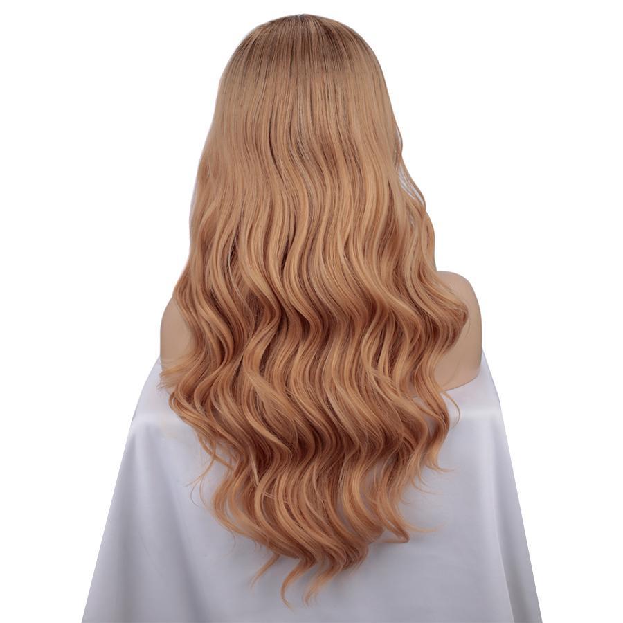 New Orange Wavy Autumn-Winter Synthetic Lace Front Wig