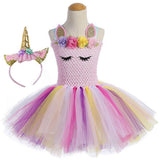 Girls Unicorn Party Tutu Outfits Fluffy Tulle Dress Costumes