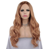 New Orange Wavy Autumn-Winter Synthetic Lace Front Wig