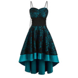 1950s Floral Lace Patchwork Strap Dress