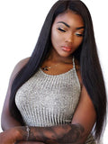 Brazilian Straight Lace Front Human Hair Wigs Non-Remy Pre-Plucked With Baby Hair