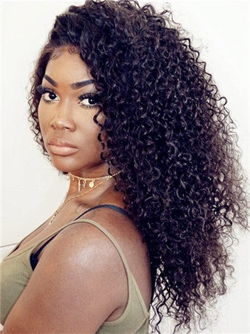 Curly Brazilian Pre-Plucked Hairline Remy Lace Front Human Hair Wig - FashionLoveHunter
