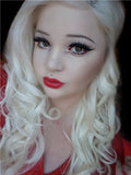 Long Bright Blonde Wave Synthetic Lace Front Wig - FashionLoveHunter