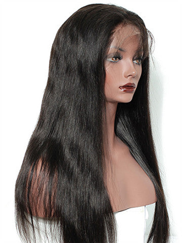 Straight Brazilian Pre-Plucked Hairline Remy Full Lace Human Hair Wig - FashionLoveHunter