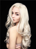 Long Christina Style Blonde Light Gold Wavy Synthetic Lace Front Wig