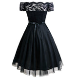 1950s Lace Patchwork Swing Mesh Dress