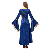 Women Medieval Renaissance Vintage Dress Court Costume Square Collar Bundled Corset Dress Halloween Party Dress