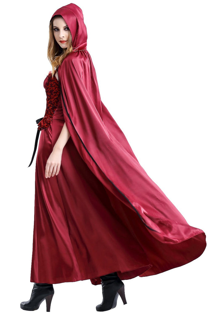 Women Christmas Long Dress for Little Red Riding Hood Cosplay Costume