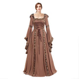 Women Medieval Cosplay Costumes Halloween Carnival Middle Ages Stage Performance Gothic Retro Court Victoria Dress