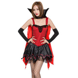 Women Red Black Sexy Vampire Costume Halloween Party Fantasia Vampire Dracula Cosplay Fancy Dress