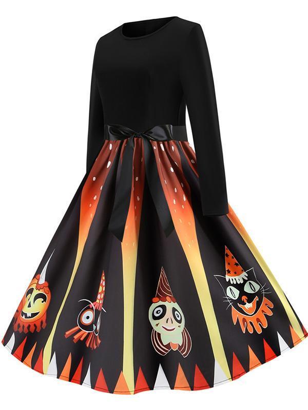 Halloween Positioning Print Fashion Dress