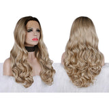 Ombre Blonde Body Wavy Glueless Synthetic Lace Front Wigs