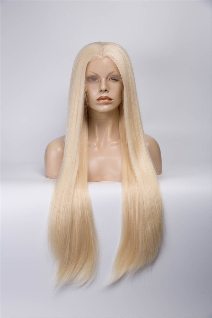 Blonde Long Straight Synthetic Lace Front Wigs - Imstylewigs
