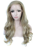 Long Ash Blonde #M16/613 Wave Synthetic Lace Front Wig - FashionLoveHunter