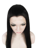 Long Jet Black Straight Synthetic Lace Front Wig - FashionLoveHunter