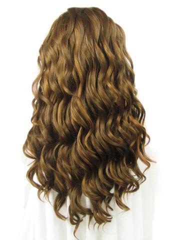 Long Medium Ash Brown Wavy Synthetic Lace Front Wig - FashionLoveHunter