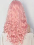 Long Cymbidium Soft Pink Curly Synthetic Lace Front Wig