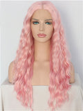 Long Cymbidium Soft Pink Curly Synthetic Lace Front Wig