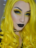 Bright Lemon Yellow Wave Long Synthetic Lace Front Wig