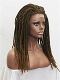 Brown Ombre Two Tones Braids Long Synthetic Lace Front Wig - FashionLoveHunter