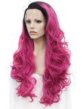 Charming Ombre Red Wave Long Synthetic Lace Front Wig - FashionLoveHunter