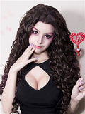 Chestnut Brown Mixed Ombre Curly Long Synthetic Lace Front Wig - FashionLoveHunter