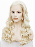 Christina Style Blonde Light Gold Wavy Long Synthetic Lace Front Wig - FashionLoveHunter