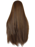 Long Brown Chocolate Ombre Straight Synthetic Lace Front Wig