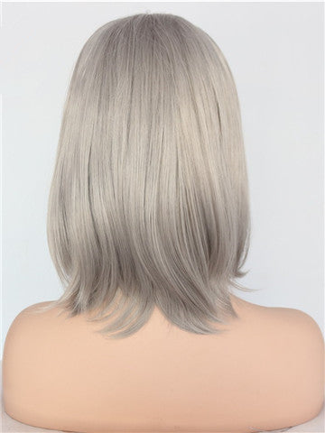 Dark Ash Dim Gray Straight Synthetic Lace Front Wig