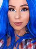 Dark Blue Azure Short Ombre Bob Synthetic Lace Front Wig - FashionLoveHunter
