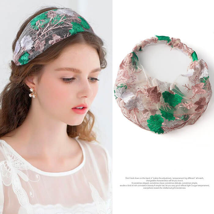 Embroidered Lace Headband