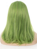 Grass Green Shoulder Length 17 Inch Straight Synthetic Lace Front Wig - FashionLoveHunter